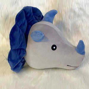 Tiny Dreamers Blue Triceratops Head Plush Stuffed Animal Pillow, 10x12"